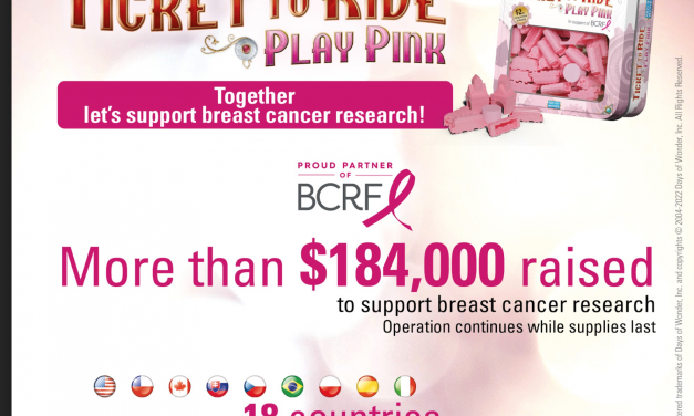 Ticket to Ride, Asmodee’s Hit Board Game, Raises Over $184,000 for the Breast Cancer Research Foundation